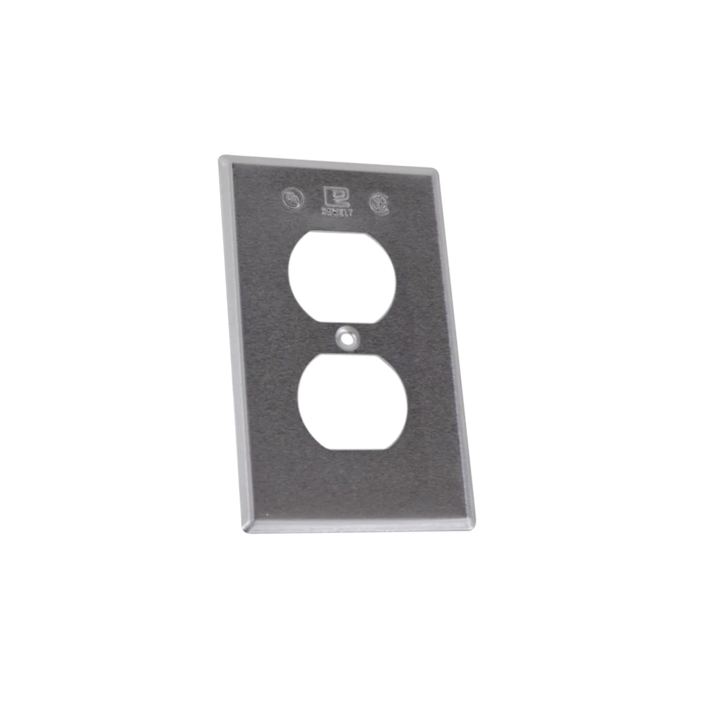 TAPA RECTANGULAR PARA CONTACTO DÚPLEX DE ALUMINIO TIPO RR A PRUEBA DE INTEMPERIE.-Tuberia Metalica-RAWELT-Bsai Seguridad & Controles