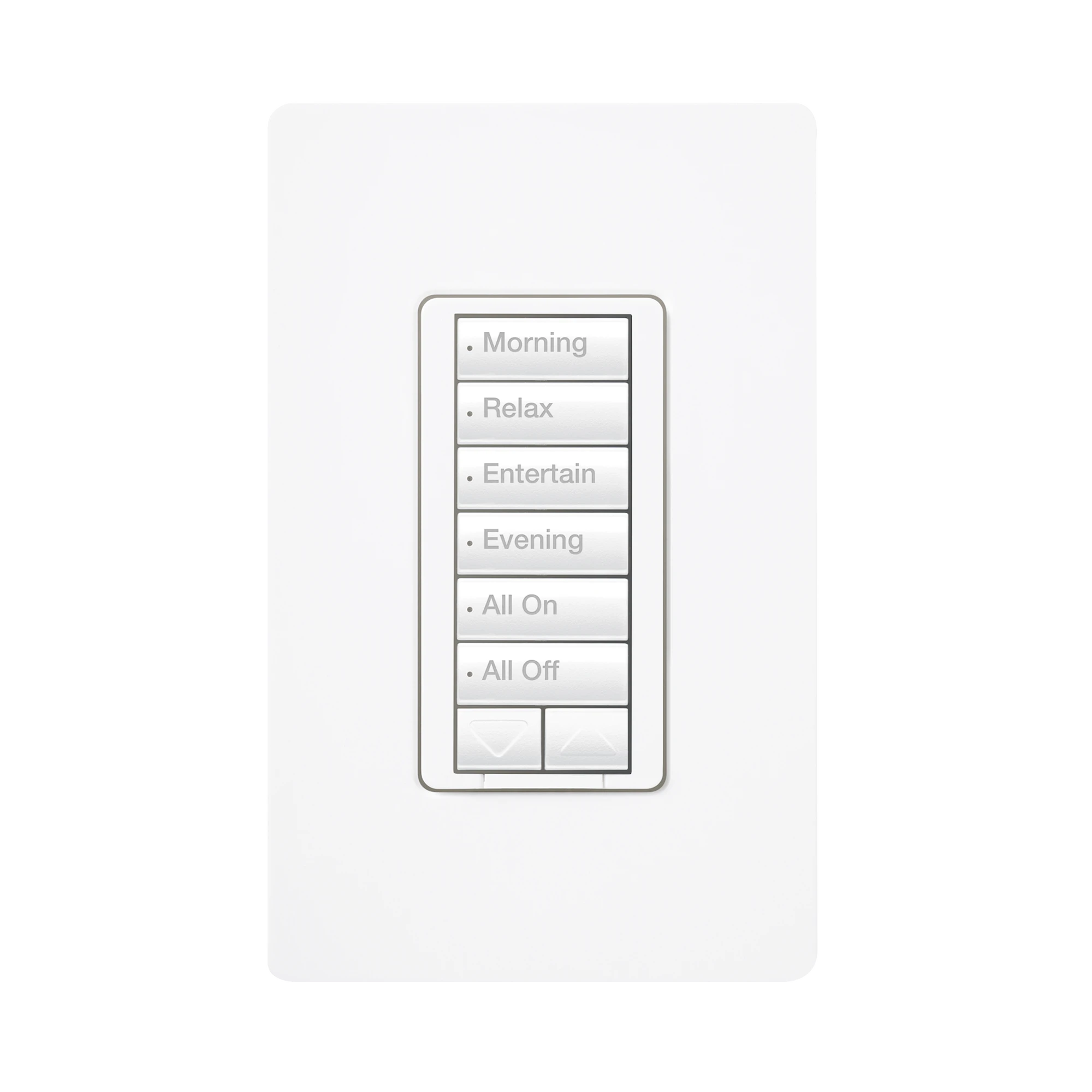 TECLADO HIBRIDO SEETOUCH, 6 BOTONES, 2 BOTONES SUBIR/BAJAR, INTENSIDAD 120V/450W, COLOR BLANCO.-Automatizacion - Casa Inteligente-LUTRON ELECTRONICS-Bsai Seguridad & Controles