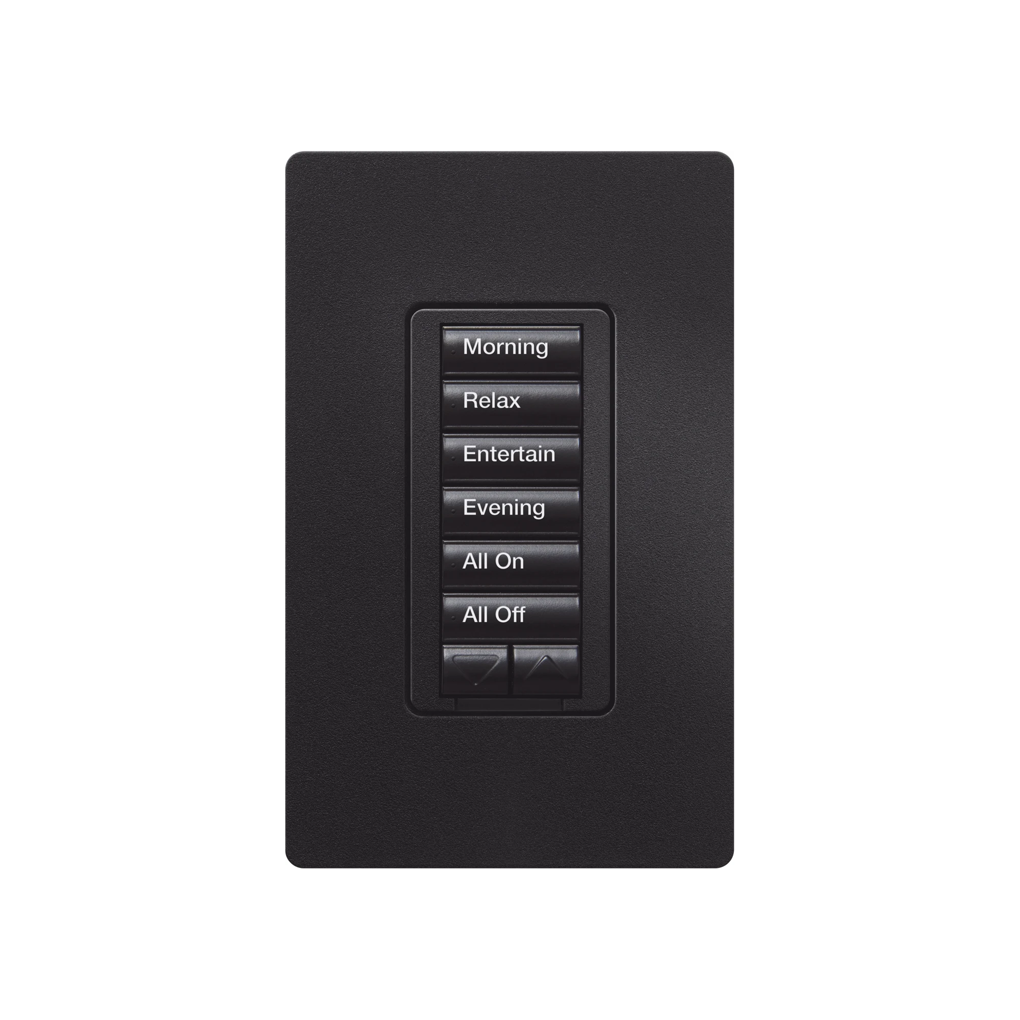 TECLADO SEETOUCH 6 BOTONES, 2 BOTONES SUBIR/BAJAR, PROGRAME ESCENAS DIFERENTES EN CADA BOTÓN, COLOR NEGRO.-Automatizacion - Casa Inteligente-LUTRON ELECTRONICS-Bsai Seguridad & Controles