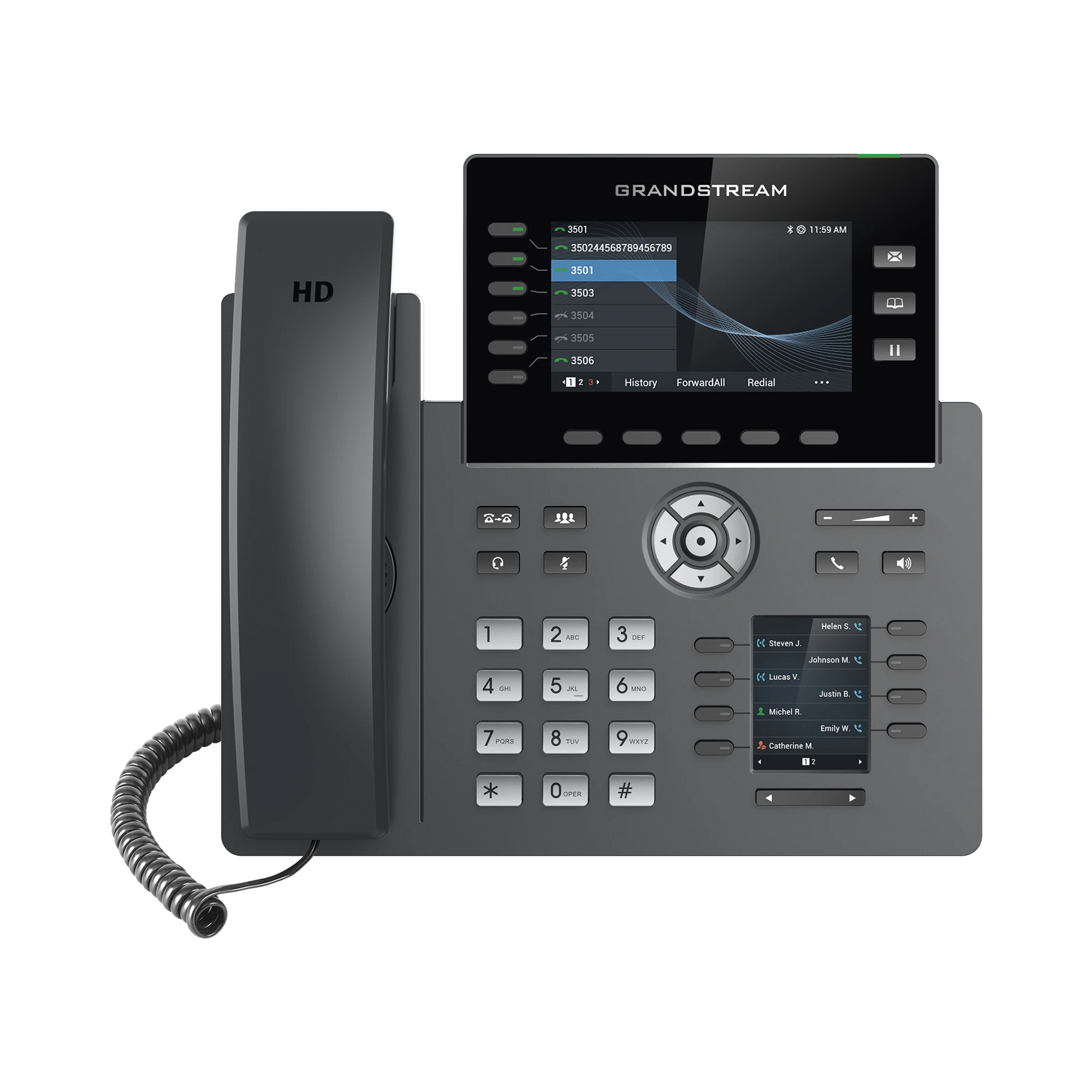 TELÉFONO IP DE ALTA CALIDAD, CON 6 LÍNEAS Y 6 CUENTAS SIP CON PUERTOS GIGABIT-VoIP y Telefonía IP-GRANDSTREAM-Bsai Seguridad & Controles