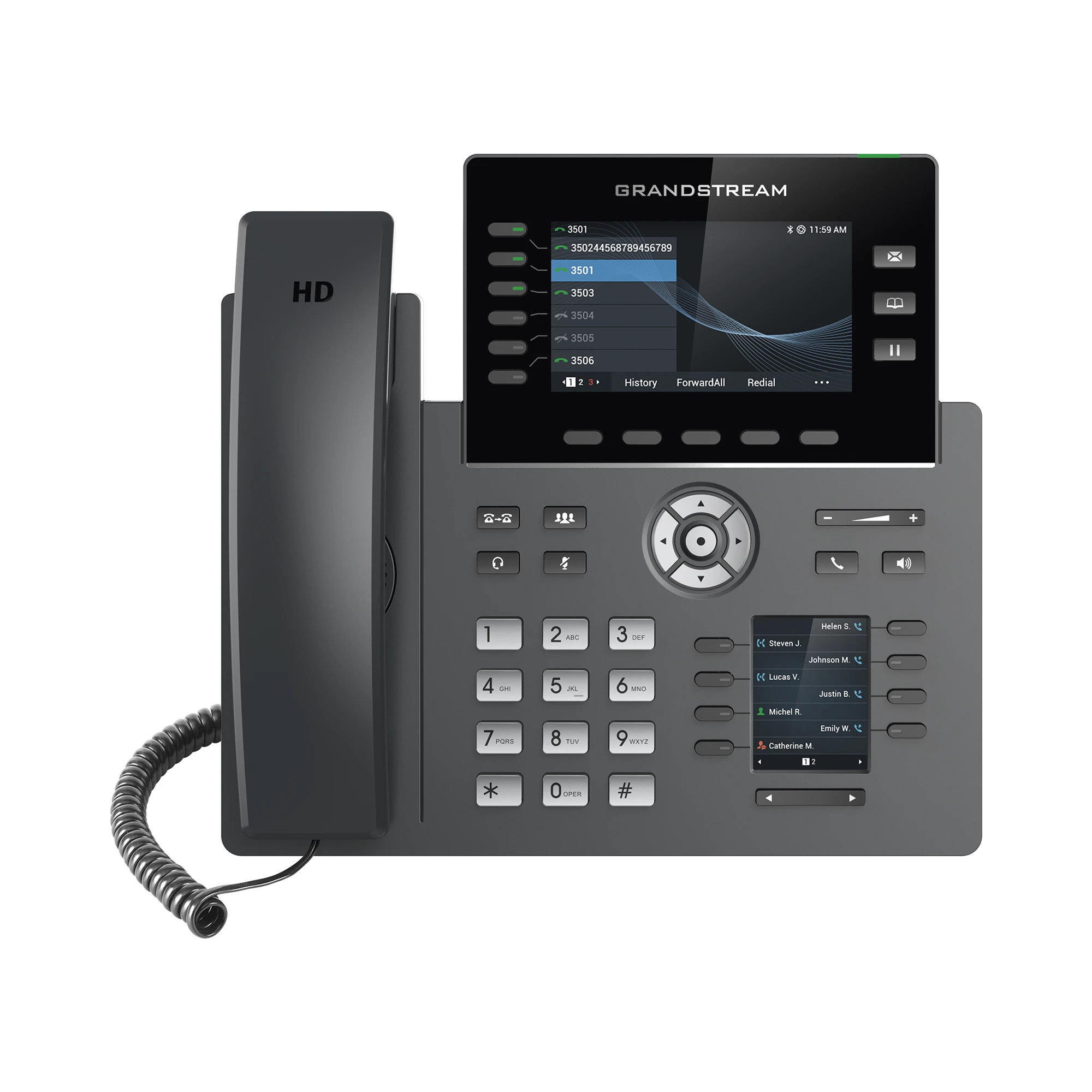 TELÉFONO IP DE ALTA CALIDAD, CON 6 LÍNEAS Y 6 CUENTAS SIP CON PUERTOS GIGABIT-VoIP y Telefonía IP-GRANDSTREAM-Bsai Seguridad & Controles