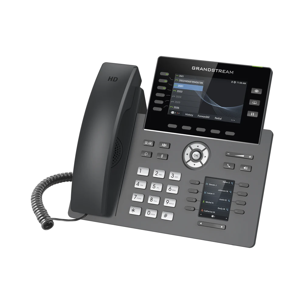 TELÉFONO IP DE ALTA CALIDAD, CON 6 LÍNEAS Y 6 CUENTAS SIP CON PUERTOS GIGABIT-VoIP y Telefonía IP-GRANDSTREAM-Bsai Seguridad & Controles