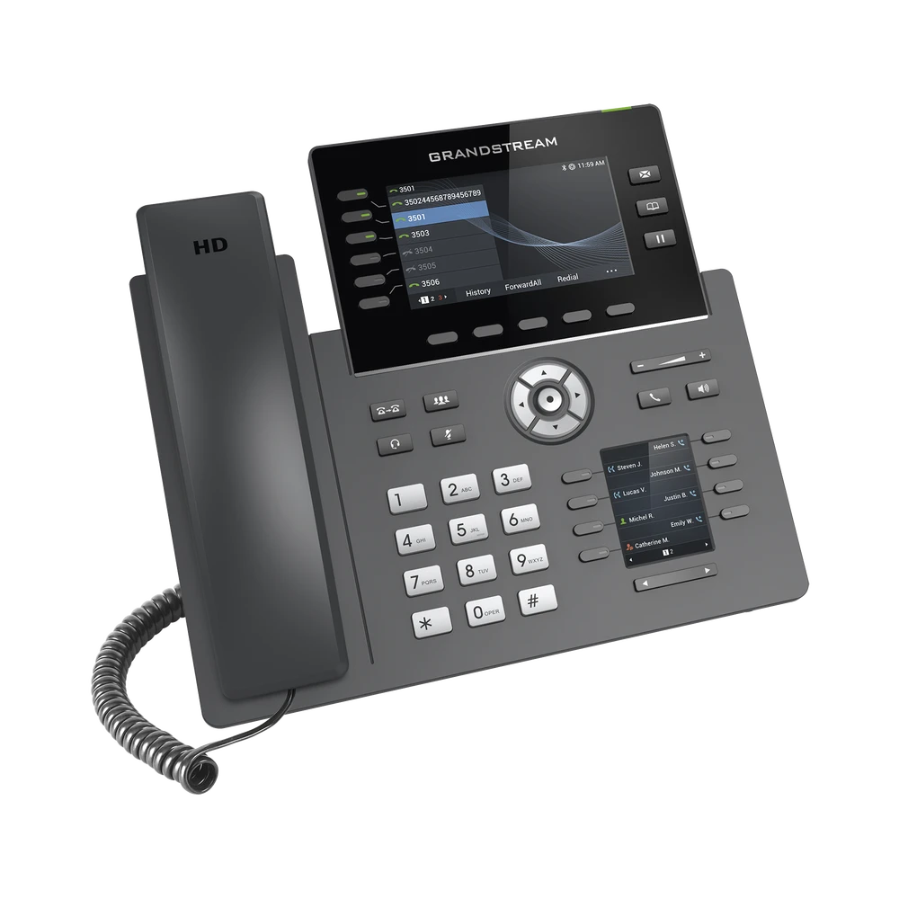 TELÉFONO IP DE ALTA CALIDAD, CON 6 LÍNEAS Y 6 CUENTAS SIP CON PUERTOS GIGABIT-VoIP y Telefonía IP-GRANDSTREAM-Bsai Seguridad & Controles