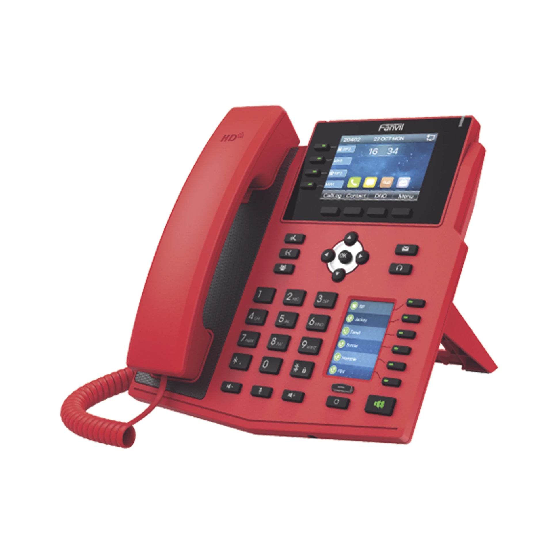 TELÉFONO IP EMPRESARIAL NIVEL CARRIER, 16 LINEAS SIP CON PANTALLA LCD DE 3.5 PULGADAS A COLOR, 6 TECLAS DSS/BLF, PUERTOS GIGABIT, IPV6, OPUS Y CONFERENCIA DE 3 VÍAS, POE, COLOR ROJO-VoIP y Telefonía IP-FANVIL-Bsai Seguridad & Controles
