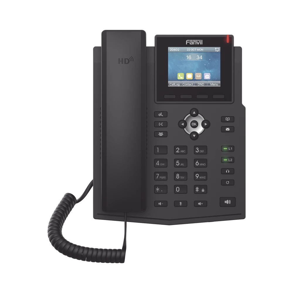 TELÉFONO IP EMPRESARIAL PARA 4 LÍNEAS SIP CON PANTALLA LCD DE 2.8 PULGADAS A COLOR, PUERTOS GIGABIT, IPV6, OPUS Y CONFERENCIA DE 3 VÍAS, POE-VoIP y Telefonía IP-FANVIL-Bsai Seguridad & Controles