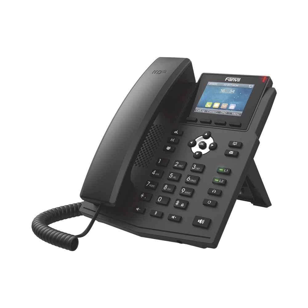 TELÉFONO IP EMPRESARIAL PARA 4 LÍNEAS SIP CON PANTALLA LCD DE 2.8 PULGADAS A COLOR, PUERTOS GIGABIT, IPV6, OPUS Y CONFERENCIA DE 3 VÍAS, POE-VoIP y Telefonía IP-FANVIL-Bsai Seguridad & Controles