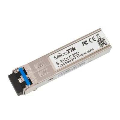TRANSCEPTOR MINIGBIC SFP 1.25G LC DUPLEX PARA FIBRA MONO MODO 20 KM-Transceptores de Fibra-MIKROTIK-Bsai Seguridad & Controles