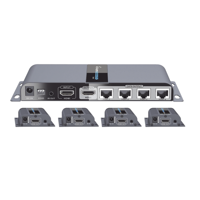 KIT COMPLETO DISTRIBUIDOR HDMI 1 X 4-Accesorios Videovigilancia-EPCOM TITANIUM-TT714PRO-Bsai Seguridad & Controles
