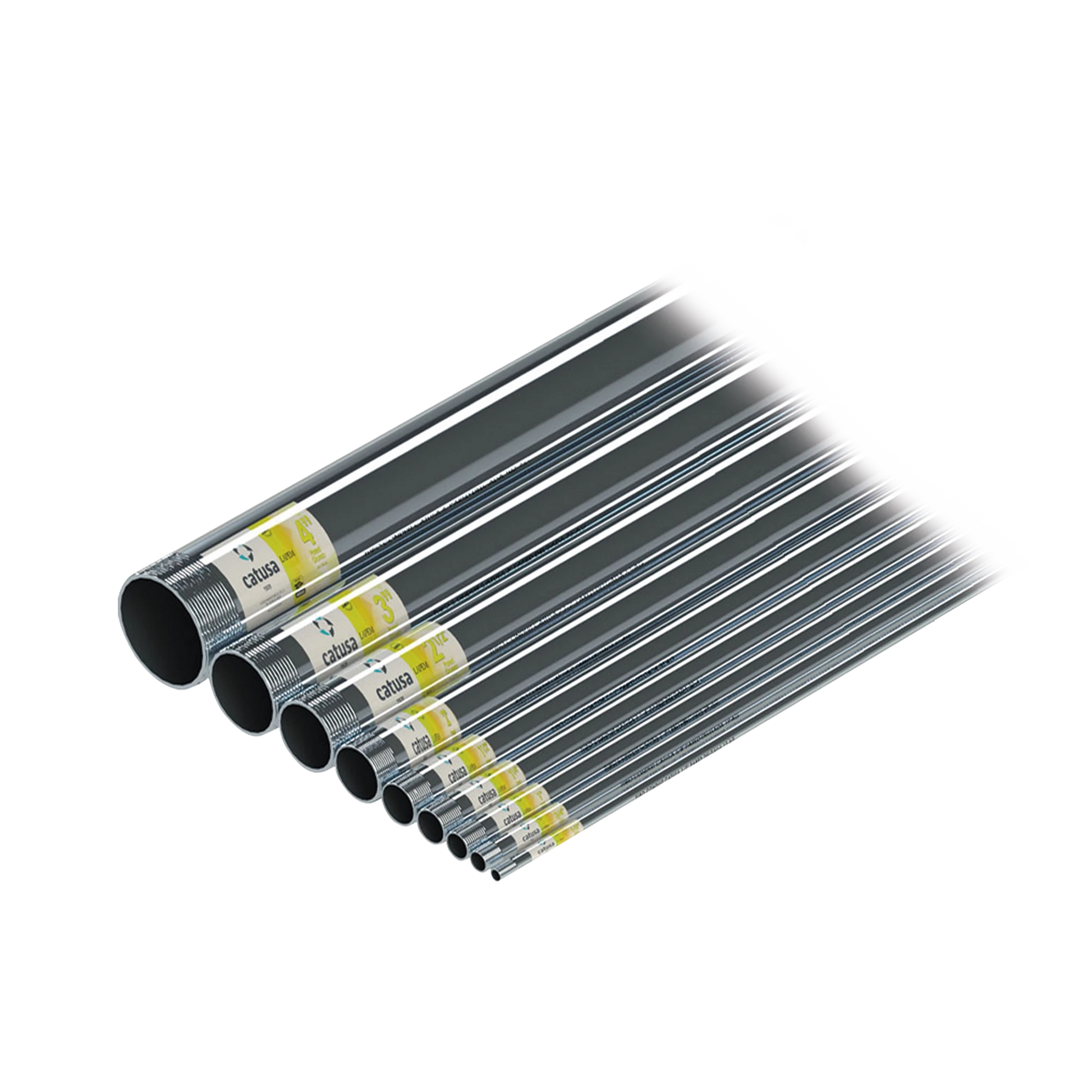 TUBO CONDUIT 2" (51MM) X 3 METROS CON ROSCA PARED GRUESA ETIQUETA AMARILLA (INCLUYE 1 COPLE).-Tuberia Metalica-CATUSA-Bsai Seguridad & Controles