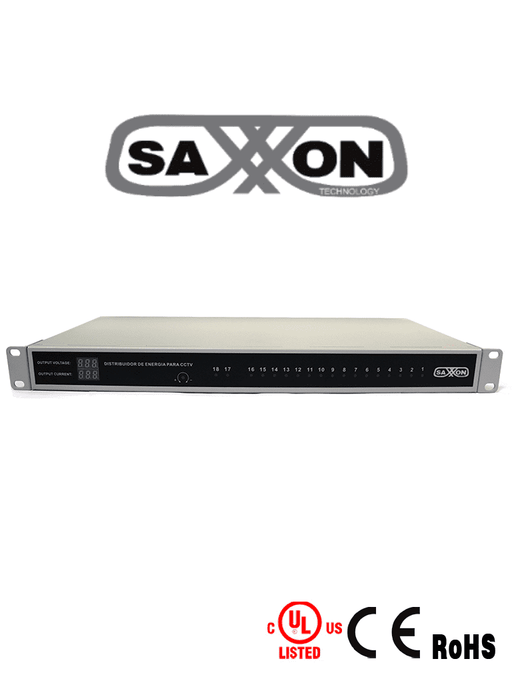 SAXXON PSU1220D18US- FUENTE DE PODER REGULADA 12V CD RACKEABLE/ 20 AMPERES/ DISTRIBUIDOR PARA 18 CAMARAS-Fuentes con Distribuidor-SAXXON-TVN400054-Bsai Seguridad & Controles