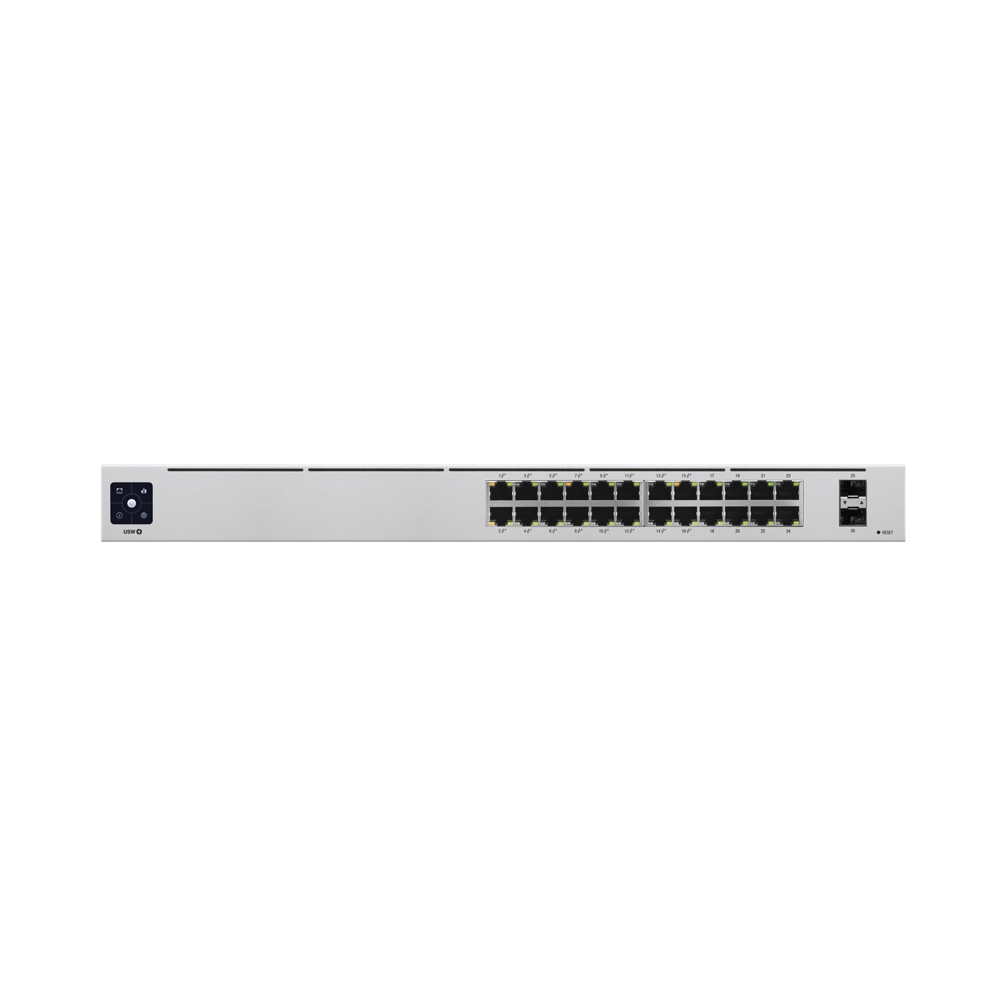 UNIFI SWITCH USW-24-POE GEN2, CAPA 2 DE 24 PUERTOS (16 PUERTOS POE 802.3AF/AT + 8 PUERTOS GIGABIT) + 2 PUERTOS 1G SFP, 95W, PANTALLA INFORMATIVA-Switches-UBIQUITI-Bsai Seguridad & Controles