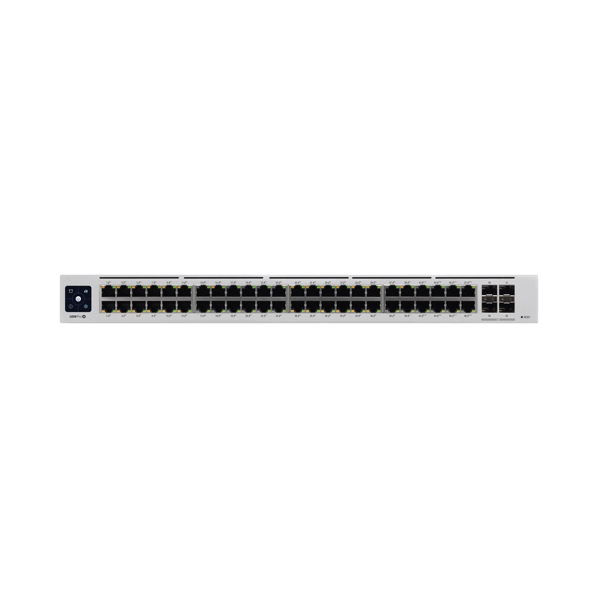 UNIFI SWITCH USW-PRO-48-POE GEN2, CAPA 3 DE 48 PUERTOS POE 802.3AT/BT + 4 PUERTOS 1/10G SFP+, 600W, PANTALLA INFORMATIVA-Switches-UBIQUITI-Bsai Seguridad & Controles