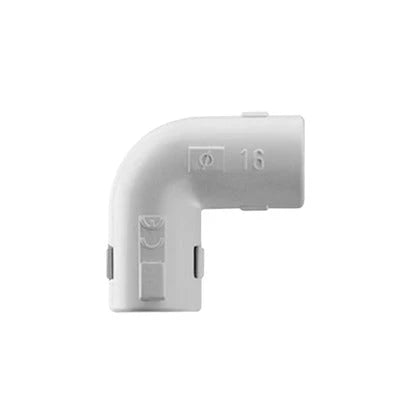 UNIÓN EN "L" (CODO) PARA TUBERÍA RÍGIDA, RECOMENDADO PARA CABLE ELÉCTRICO, PVC AUTO-EXTINGUIBLE, DE 16 MM (5/8")-Tuberia PVC / Registros PVC-GEWISS-Bsai Seguridad & Controles
