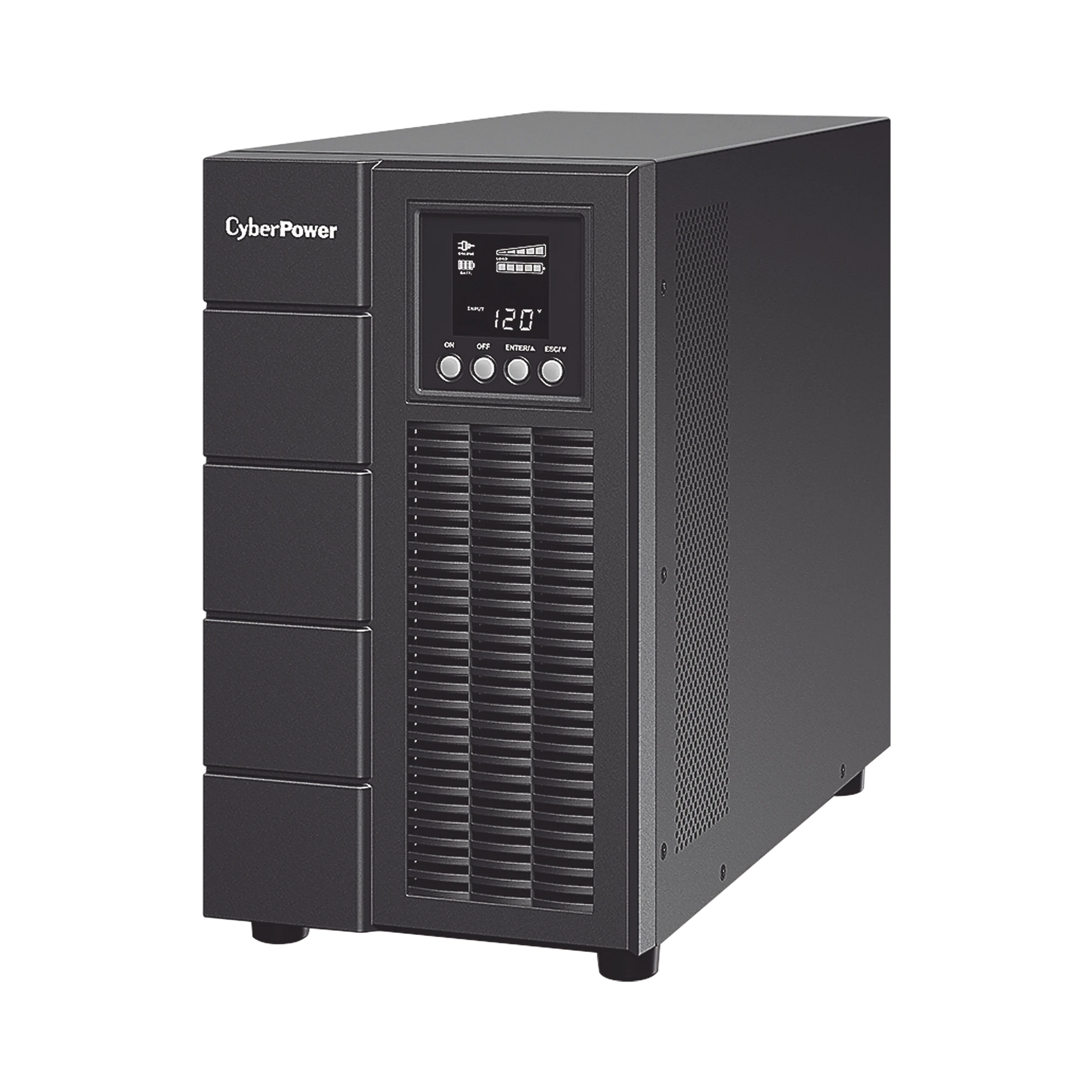 UPS DE 3000 VA/2700 W, ONLINE DOBLE CONVERSIÓN, ENTRADA 120 VCA NEMA L5-30P, ONDA SENOIDAL PURA, TIPO TORRE, CON 6 TOMAS NEMA 5-20R Y 1 BLOCK HARDWIRED-Ups/No Break-CYBERPOWER-Bsai Seguridad & Controles