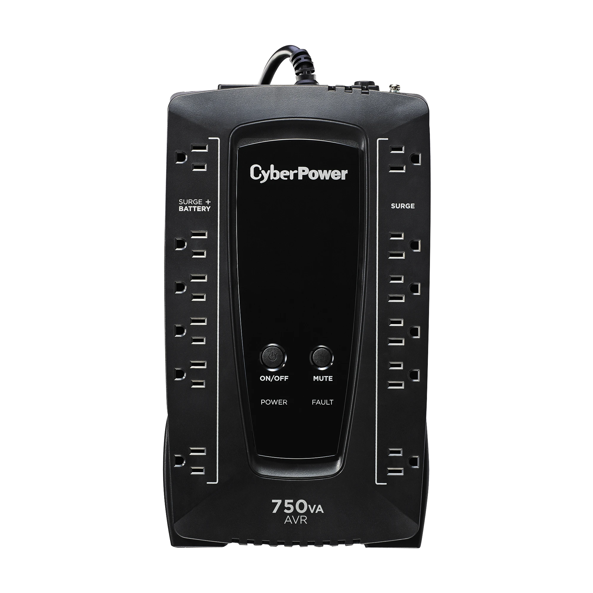 UPS DE 750 VA/450 W, TOPOLOGÍA LÍNEA INTERACTIVA, ENTRADA 120 VCA NEMA 5-15P, TIPO GABINETE COMPACTO, CON 12 TOMAS NEMA 5-15R-Ups/No Break-CYBERPOWER-Bsai Seguridad & Controles