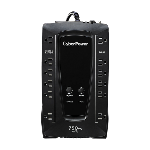 UPS DE 750 VA/450 W, TOPOLOGÍA LÍNEA INTERACTIVA, ENTRADA 120 VCA NEMA 5-15P, TIPO GABINETE COMPACTO, CON 12 TOMAS NEMA 5-15R-Ups/No Break-CYBERPOWER-Bsai Seguridad & Controles