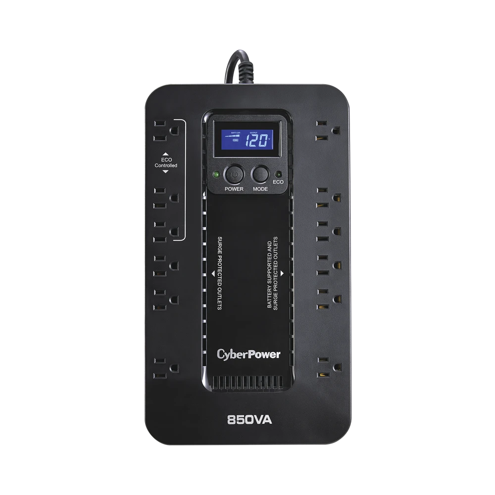 UPS DE 850 VA/510 W, TOPOLOGÍA STANDBY CON MODO AHORRADOR ECO, ENTRADA 120 VCA NEMA 5-15P, CON 12 TOMAS NEMA 5-15R-Ups/No Break-CYBERPOWER-Bsai Seguridad & Controles