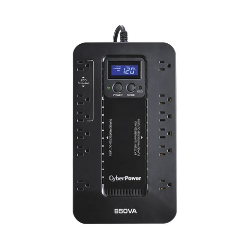 UPS DE 850 VA/510 W, TOPOLOGÍA STANDBY CON MODO AHORRADOR ECO, ENTRADA 120 VCA NEMA 5-15P, CON 12 TOMAS NEMA 5-15R-Ups/No Break-CYBERPOWER-Bsai Seguridad & Controles
