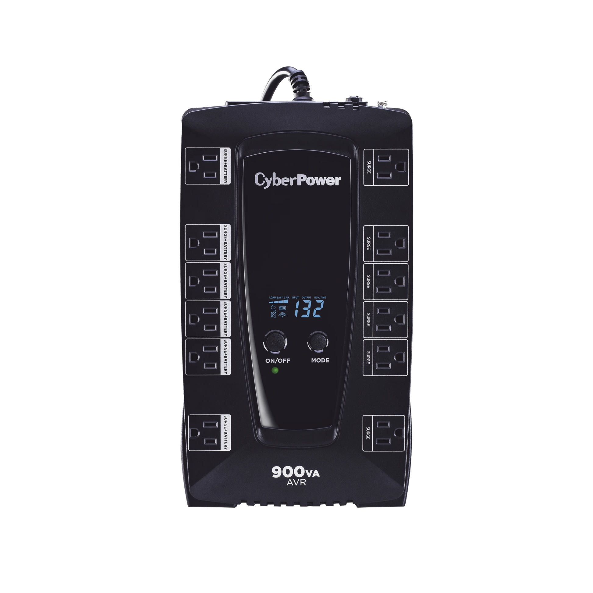 UPS DE 900 VA/480 W, TOPOLOGÍA LÍNEA INTERACTIVA, ENTRADA 120 VCA NEMA 5-15P, TIPO GABINETE COMPACTO, CON 12 TOMAS NEMA 5-15R-Ups/No Break-CYBERPOWER-Bsai Seguridad & Controles