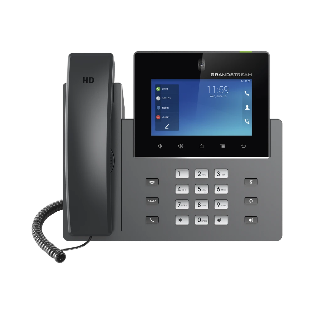 VIDEOTELÉFONO IP PANTALLA TÁCTIL CON ANDROID DE 16 LÍNEAS, DOBLE PUERTO GIGABIT, POE/POE+-VoIP y Telefonía IP-GRANDSTREAM-Bsai Seguridad & Controles