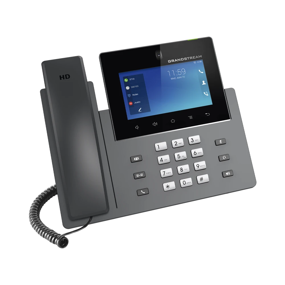 VIDEOTELÉFONO IP PANTALLA TÁCTIL CON ANDROID DE 16 LÍNEAS, DOBLE PUERTO GIGABIT, POE/POE+-VoIP y Telefonía IP-GRANDSTREAM-Bsai Seguridad & Controles