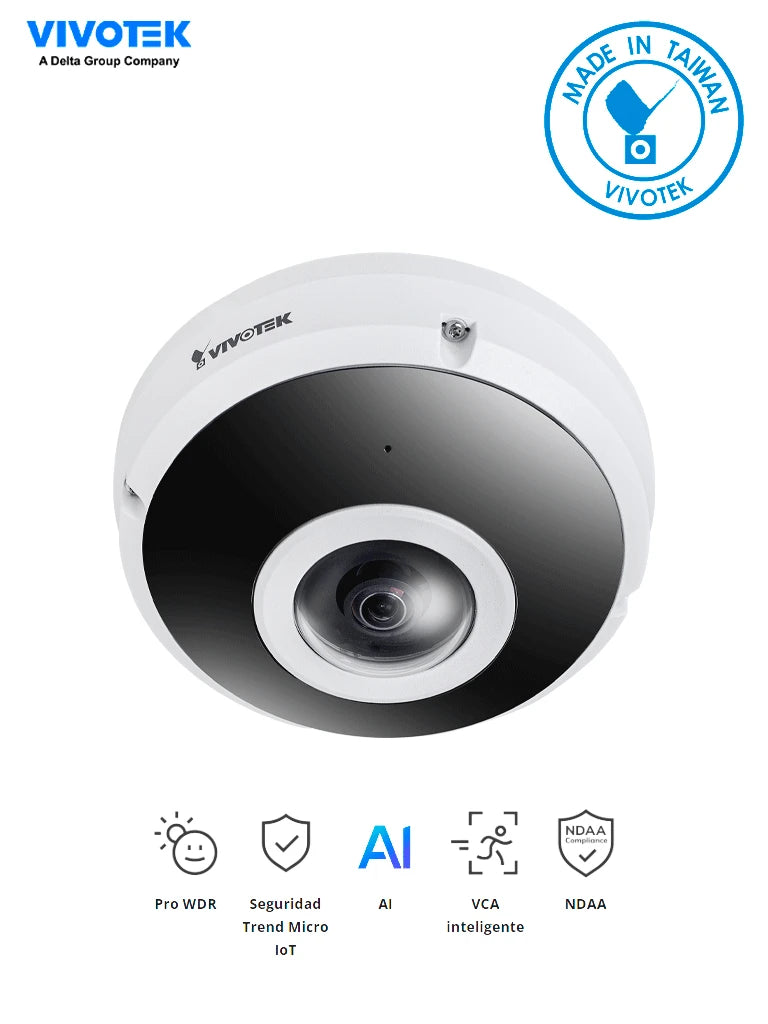 VIVOTEK FE9382EH-V2 - CAMARA IP FISHEYE EXTERIOR 6MP /VISION PANORAMICA 360º / VISION NOCTURNA IR 20MTS / WDR PRO / RANURA MICROSD / H265 / AUDIO / POE / IP66/IK10/NEMA4X-Fisheye 360-VIVOTEK-Bsai Seguridad & Controles