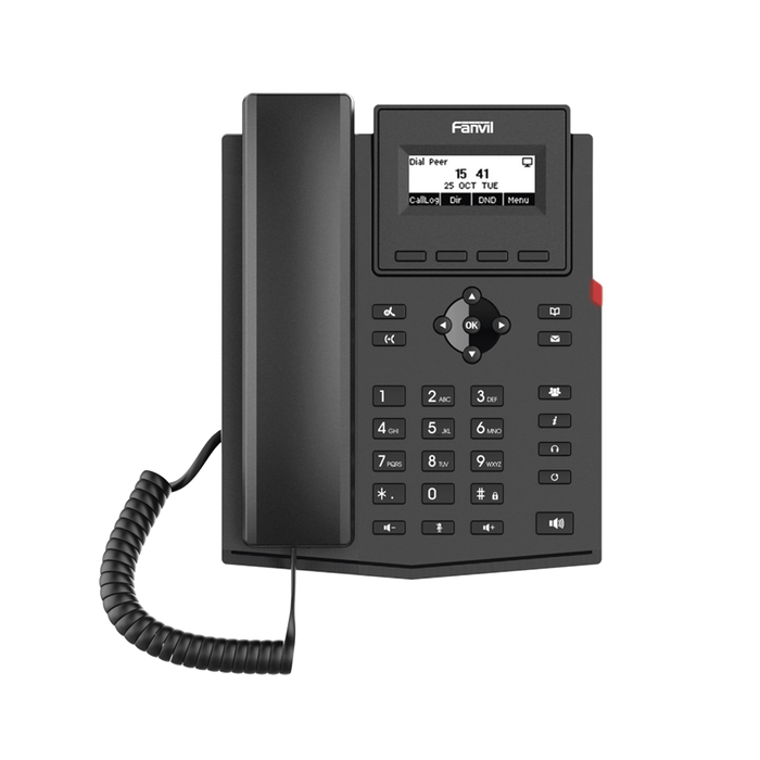TELÉFONO IP EMPRESARIAL PARA 2 LINEAS SIP CON PANTALLA LCD, CÓDEC OPUS, CONFERENCIA DE 3 VÍAS, POE.-VoIP - Telefonía IP - Videoconferencia-FANVIL-X301P-Bsai Seguridad & Controles
