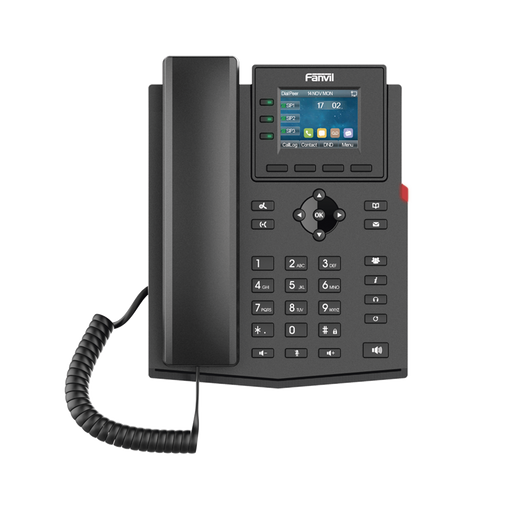 TELÉFONO IP WI-FI EMPRESARIAL PARA 4 LÍNEAS SIP CON PANTALLA LCD DE 2.4 PULGADAS A COLOR, OPUS Y CONFERENCIA DE 3 VÍAS, POE.-VoIP - Telefonía IP - Videoconferencia-FANVIL-X303W-Bsai Seguridad & Controles