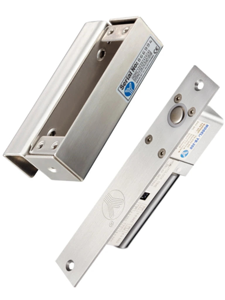 YLI YB300PACK - PAQUETE DE CERRADURA DE PERNO PARA CONTROL DE ACCESO DE PUERTAS CON RETARDO CONFIGURABLE DE 3, 6 Y 9 SEGUNDOS INCLUYE SOPORTE DE INSTALACION MODELO YM600/ VOLTAJE DUAL 12 O 24 VDC-De Perno-YLI ELECTRONIC-Bsai Seguridad & Controles