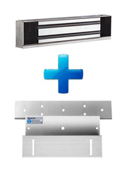 YLI YM350WSPAK - PAQUETE CON CHAPA DE 350 KG/800 LB PARA USO EN EXTERIORES O INTERIORES IP68 USO EN PUERTAS DE METAL, VIDRIO O MADERA INCLUYE SOPORTE DE FIJACIÓN ZL-Magnética-YLI ELECTRONIC-Bsai Seguridad & Controles