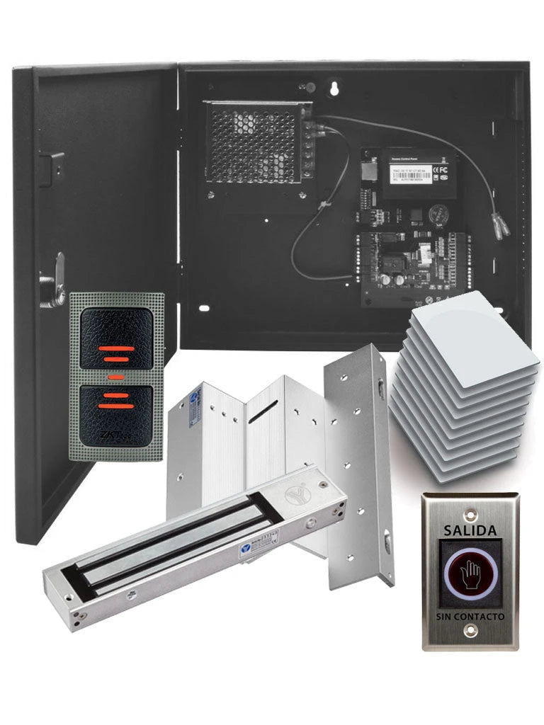 ZKTECO C3100IDPACK - CONTROL DE ACCESO PROFESIONAL PARA 1 PUERTA CON LECTOR DE TARJETA RFID / BOTÓN DE SALIDA SIN CONTACTO / CONTRACHAPA MAGNÉTICA Y SOPORTE PARA CONTRACHAPA / PAQUETE DE 10 TARJETAS / ADMINISTRA CON SOFTWARE ZK ACCESS 3.5-Proximidad-ZKTECO-Bsai Seguridad & Controles
