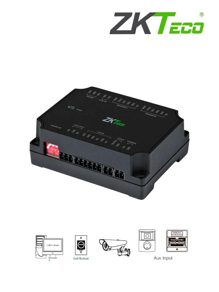 ZKTECO DM10 - PANEL DE EXTENSIÓN DE EQUIPO DE CONTROL DE ACCESO C2-260 (ZKT0720004) POR MEDIO DE RS485 / AGREGA DM10 PARA CONTROLAR HASTA 8 PUERTAS.-Paneles de Control-ZKTECO-Bsai Seguridad & Controles