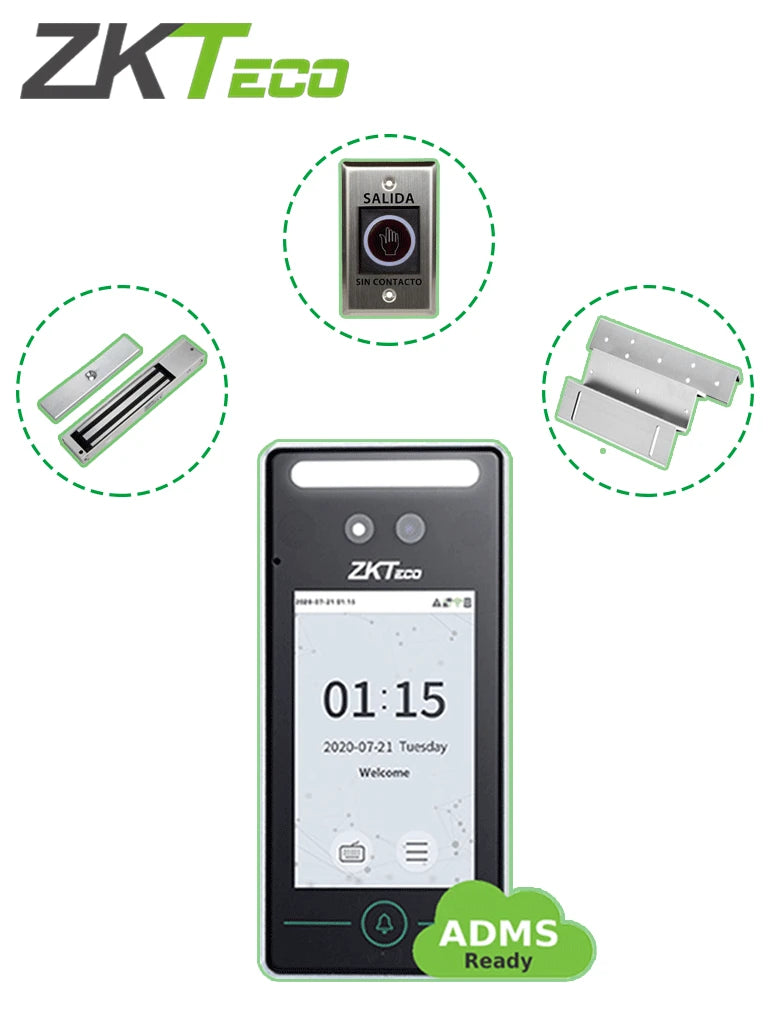 ZKTECO FACEV4L1DPACK - CONTROL DE ACCESO FACIAL Y TARJETA / UNA PUERTA DE MADERA O METAL / 200 KG / RECONOCIMIENTO FACIAL A 2M / REGISTRO FACIAL CON SELFIE / GRATIS SOFTWARE DE ADMINISTRACIÓN CON BIO ACCESS MTD (ZKT0740006)-Lectoras Biometricas-ZKTECO-Bsai Seguridad & Controles