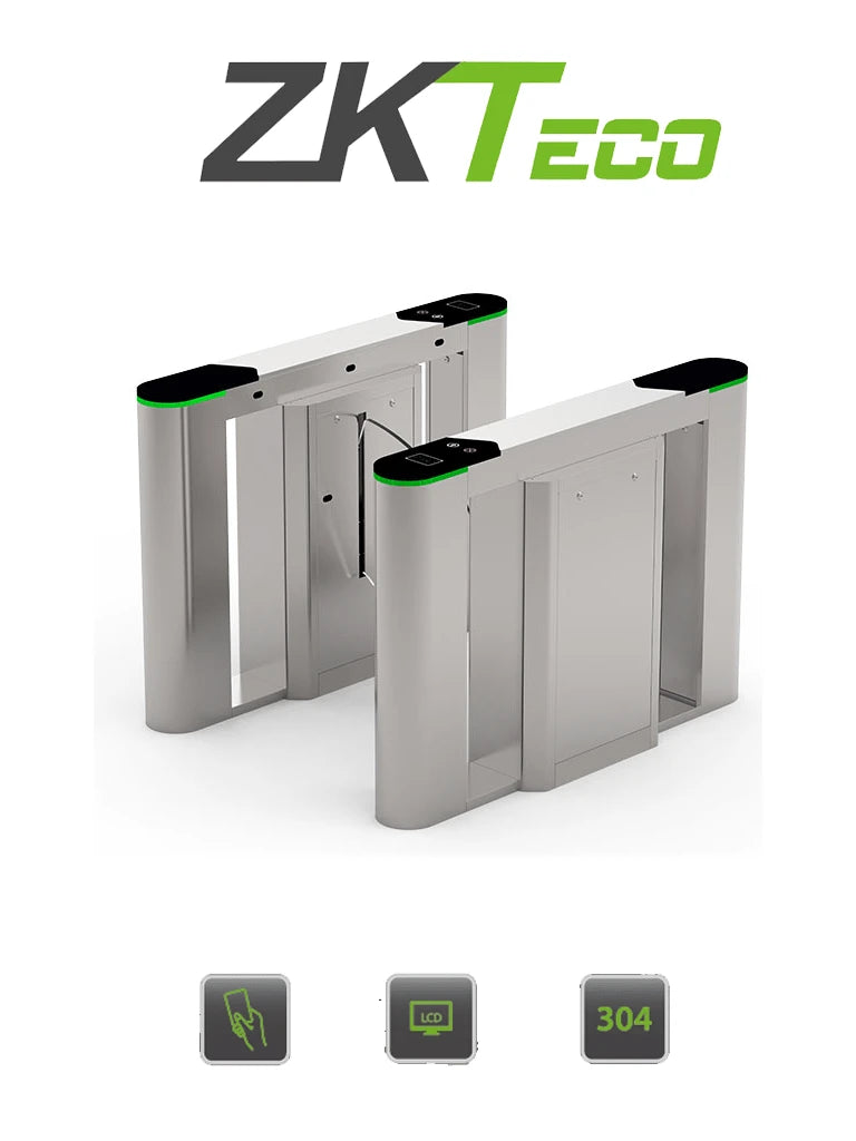ZKTECO FBL6000PRO - BARRERA PEATONAL TIPO FLAP / ACERO INOXIDABLE / ALETAS DE ACRÍLICO / SENSORES DE PROXIMIDAD / SENSORES INFRARROJOS / 1 CARRIL / AUMENTA EL NÚMERO DE CARRILES CON FBL6200 PRO-Flap Barriers-ZKTECO-Bsai Seguridad & Controles