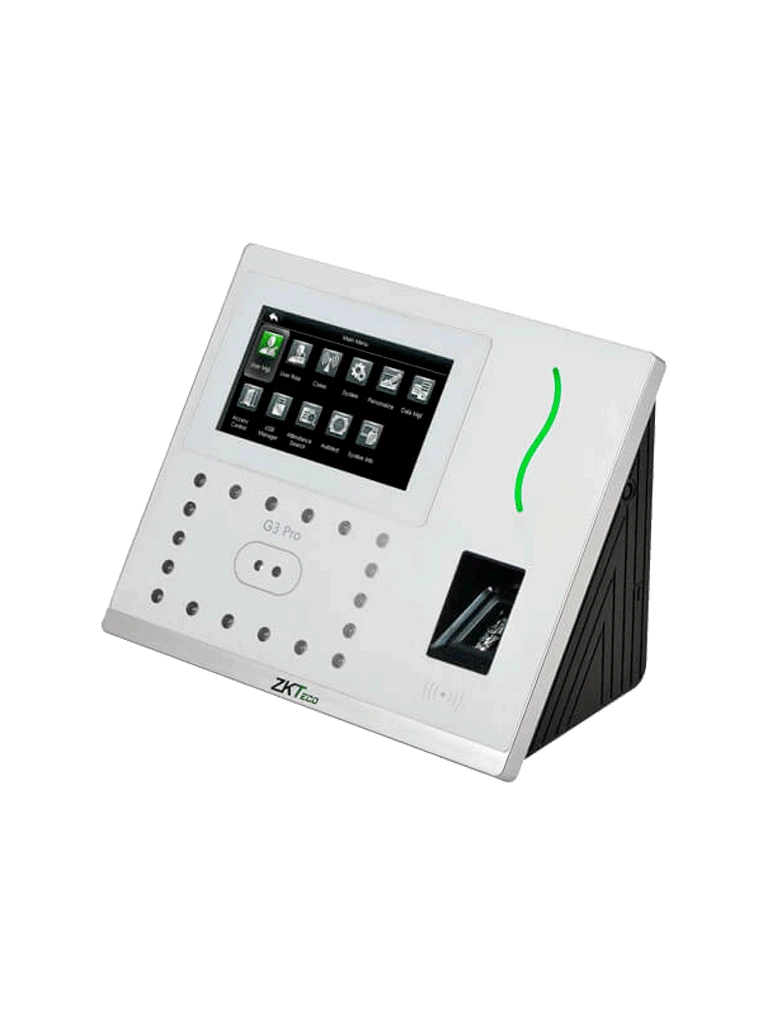 ZKTECO G3PRO - CONTROL DE ACCESO Y ASISTENCIA FACIAL Y PALMA / 12000 ROSTROS / 20000 HUELLAS SILK ID / 20000 TARJETAS ID / 6000 PALMAS / GREEN LABEL / #NUEVOZK-Facial-ZKTECO-Bsai Seguridad & Controles