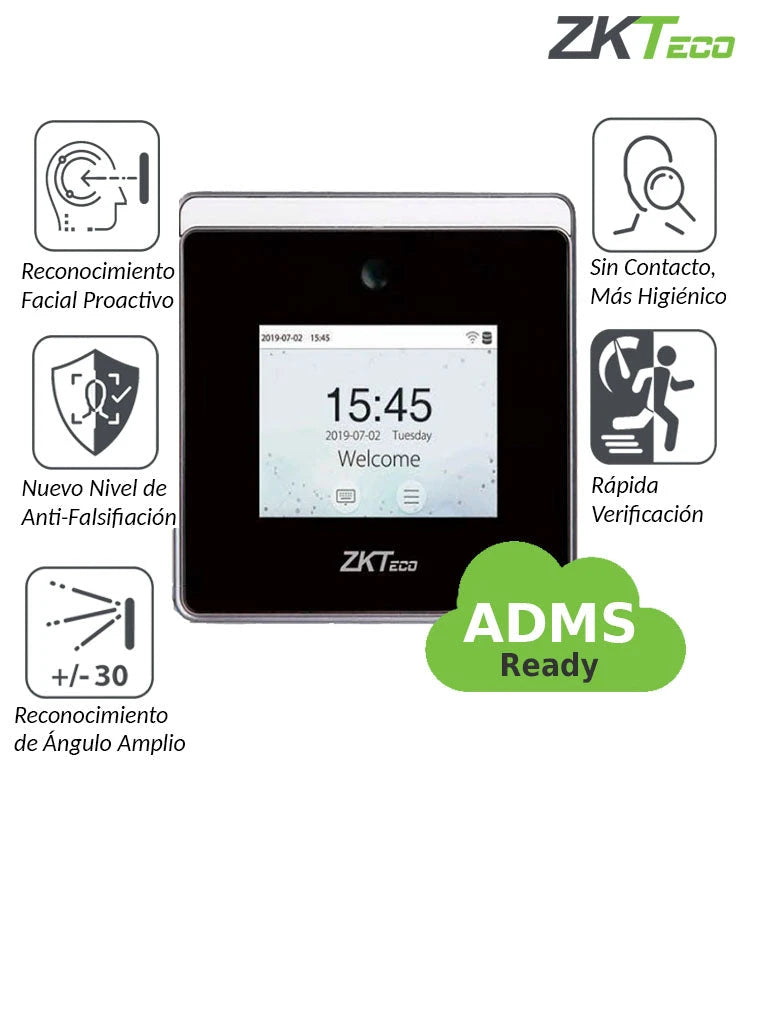 ZKTECO HORUSTL1 - CONTROL DE ASISTENCIA FACIAL / 800 ROSTROS LUZ VISIBLE / 150000 EVENTOS / ADMS / WIFI / #NUEVOZK / BIOTIMEPRO GRATIS CON 2 RELOJES Y 200 EMPLEADOS-Controles de Acceso-ZKTECO-Bsai Seguridad & Controles