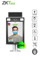 ZKTECO PROFACEXTICH - TERMINAL DE CONTROL DE ACCESO Y ASISTENCIA FACIAL Y PALMA CON MEDICIÓN DE TEMPERATURA Y USO DE CUBREBOCAS / LECTURA DE QR E INTERCOM / CON SOPORTE PARA TORNIQUETE / SERIE VISIBLE LIGHT / #PROMOACCESO-Lectoras Biometricas-ZKTECO-Bsai Seguridad & Controles