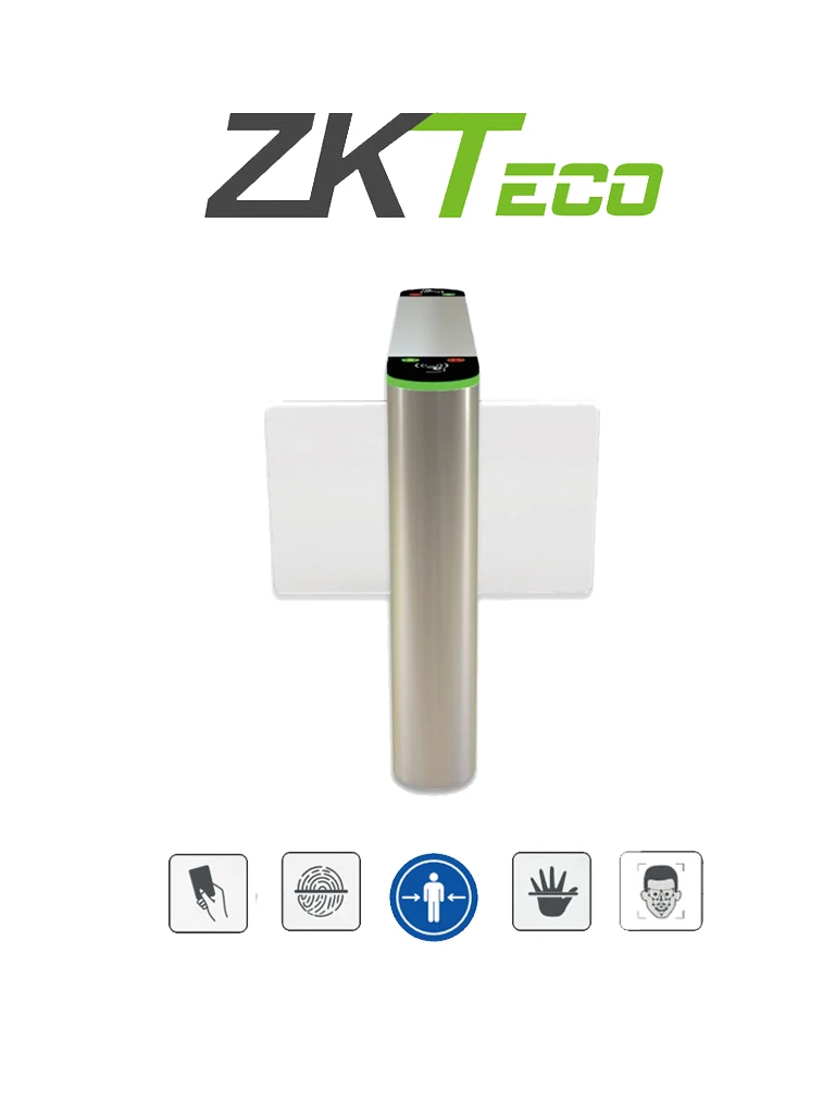 ZKTECO SBTL320 - TORNIQUETE ABATIBLE / ACERO INOXIDABLE Y ALETAS DE ACRÍLICO / SIN ACCESORIOS / COMPATIBLE CON MULTI-BIOMÉTRICOS DE ROSTRO, PALMA Y HUELLA/TARJETA / USA SBTL300 COMO LATERALES DE CARRIL / #NUEVOZK-Swing Barriers-ZKTECO-Bsai Seguridad & Controles