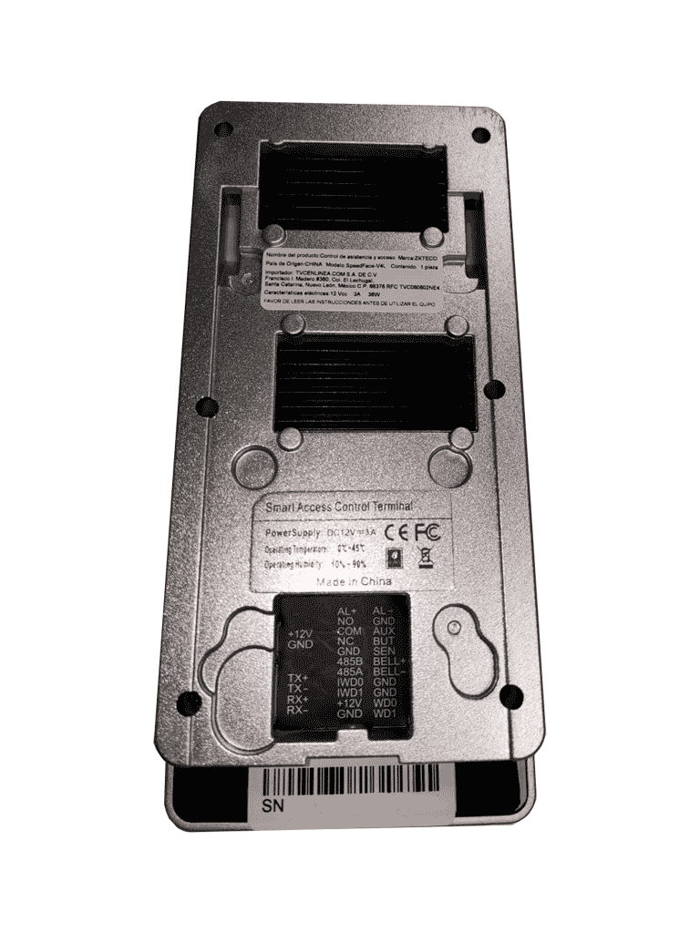 ZKTECO SPEEDFACEV4L - CONTROL DE ACCESO Y ASISTENCIA MULTIBIOMETRICO / 800 ROSTROS / 800 PALMAS / 1000 TARJETAS / SISTEMA ANTI-SUPLANTACIÓN / RECONOCIMIENTO A 2M / CONEXIONES TCP/IP / USB / LICENCIA BIO ACCESS MTD GRATIS / #NUEVOZK-Facial-ZKTECO-Bsai Seguridad & Controles