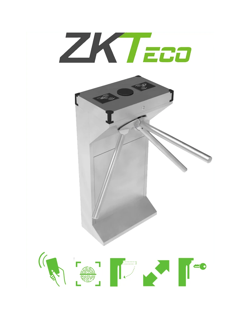 ZKTECO TS1000D - TORNIQUETE BIDIRECCIONAL / ACERO SUS304 / 110V / 25 A 30 X MIN / CARRIL 50 CM / EXTERIOR PROTEGIDO / 1 MILLÓN DE CICLOS / NO CUENTA CON LECTORES Y PANEL / COMPATIBLE CON EQUIPOS DE ROSTRO, PALMA, HUELLA, TARJETA Y CÓDIGO QR-Torniquetes-ZKTECO-Bsai Seguridad & Controles