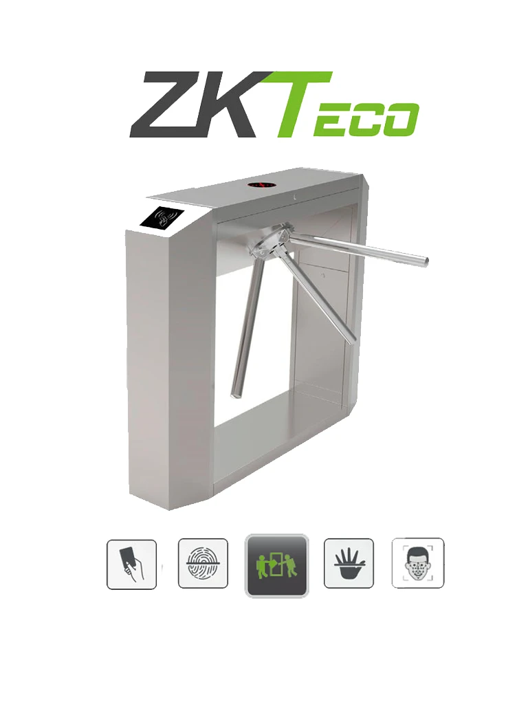 ZKTECO TS200 - TORNIQUETE TRIPODE / ACERO INOXIDABLE / BIDIRECCIONAL / DESBLOQUEO DE SEGURIDAD A CORTE DE ENERGÍA / COMPATIBLE CON BIOMÉTRICOS FACIALES, PALMA, PANELES INBIO CON ESCLAVOS DE LECTURA DE QR Y PROXIMIDAD / #ZKPEATONAL-Torniquetes-ZKTECO-Bsai Seguridad & Controles
