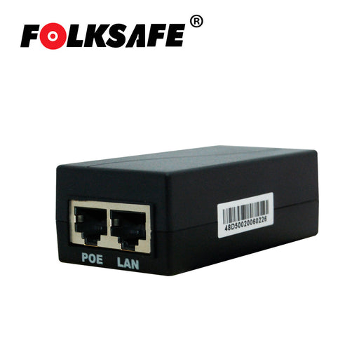 INYECTOR POE FOLKSAFE FS-48D500 / FAST ETHERNET / 802.3AF / ENTRADA DE VOLTAJE 100-240VAC / SALIDA DE VOLTAJE 48VCD, 0.5A - IDEAL PARA VIDEO IP-Switches PoE-FOLKSAFE-FS-48D500-Bsai Seguridad & Controles